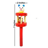 Newborn Infant Baby Wooden Rattle With Bells Musical Instrument- Handheld Toy-thumb4