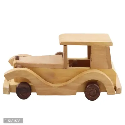 Wooden Classical Vintage Roof Car Jeep Moving Toy-thumb3