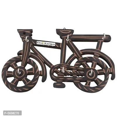 Wooden Key Holder In Cycle Shape With Hand crafted Design-thumb0