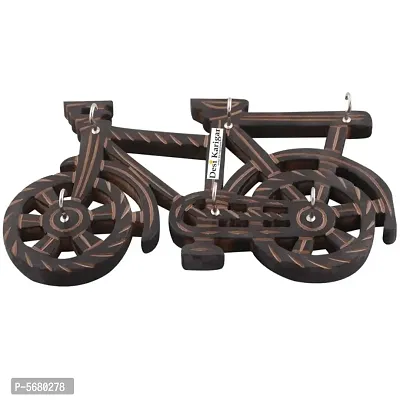 Wooden Key Holder In Cycle Shape With Hand crafted Design-thumb4