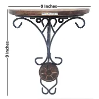 Wooden & Wrought iron Wall Bracket / Rack Shelves Pack Of 2-thumb4