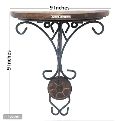 Wooden & Wrought iron Wall Bracket / Rack Shelves Pack Of 2-thumb5