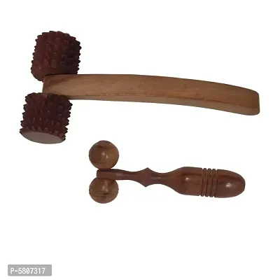 Fancy Wooden Set Of 2 Handy Cutter Massager And Face Massager-thumb0