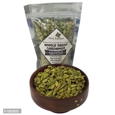 Whole green Cardamom (Chhoti Elaichi) - 100 gm Pack-thumb0