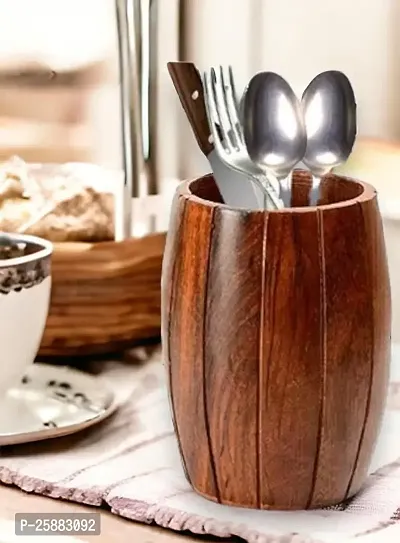 Desi Karigarreg; Wooden Cutlery Holder | Spoon Holder | Pen Holder | Multipurpose Stand-thumb3