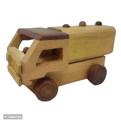 Desi Karigarreg; Beautiful Wooden Oil Tanker / Milk Van Moving Toy-thumb0