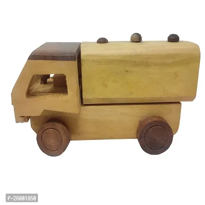 Desi Karigarreg; Beautiful Wooden Oil Tanker / Milk Van Moving Toy-thumb2