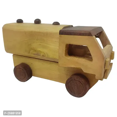 Desi Karigarreg; Beautiful Wooden Oil Tanker / Milk Van Moving Toy-thumb3