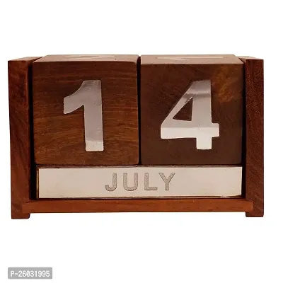 Desi Karigarreg; Handmade Wooden Never Ending Date Calendar for Office Use-thumb0