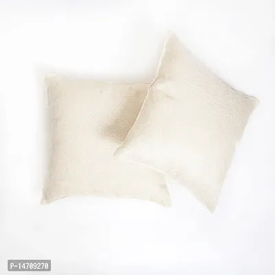 SAFFRON HANDICRAFTS Square JuteThrow Pillow Cushion Cover-thumb0