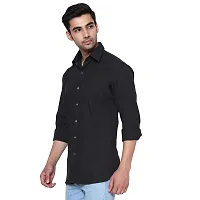 SAFFRON HANDICRAFTS Men's Cotton Full Sleeve Casual/Formal Shirt Solid Colors XS to XXL-thumb1