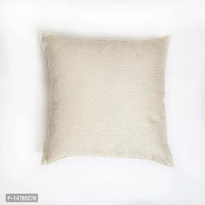 SAFFRON HANDICRAFTS Square JuteThrow Pillow Cushion Cover-thumb2