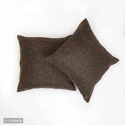 SAFFRON HANDICRAFTS Square JuteThrow Pillow Cushion Cover-thumb0