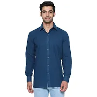 SAFFRON HANDICRAFTS Men's Cotton Full Sleeve Casual/Formal Shirt Solid Colors XS to XXL-thumb3