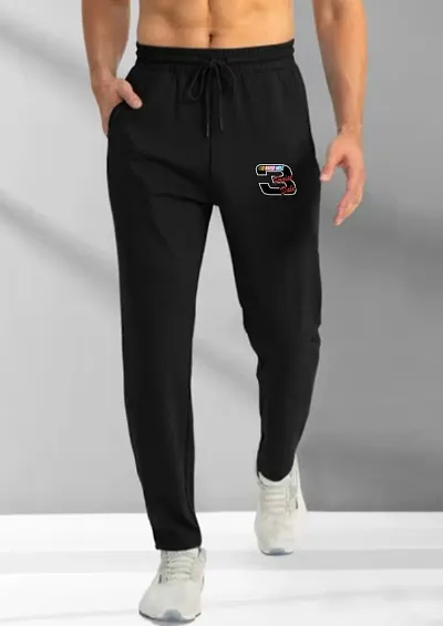 Stylish Cotton Blend Printed Regular Track Pant For Men