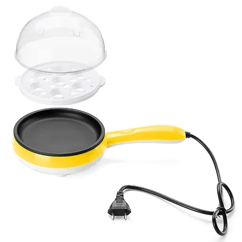 2 in 1 Pan Egg Boiler with Non-Stick Frying Pan and Auto Power-OFF System (Set of 1) Multicolor