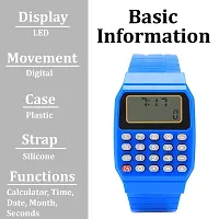 Calculator Watch with Soft Silicone Strap for Kids (1Pc) Blue-thumb2