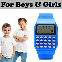 Calculator Watch with Soft Silicone Strap for Kids (1Pc) Blue-thumb3