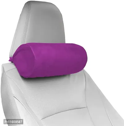 PumPum Car Headrest Pillow, Travel Neck Support Cushion for Pain, Muscle Tension Relief and Cervical Support with Adjustable Straps for Car Seat, Home and Office ,Purple (Pack of 1)