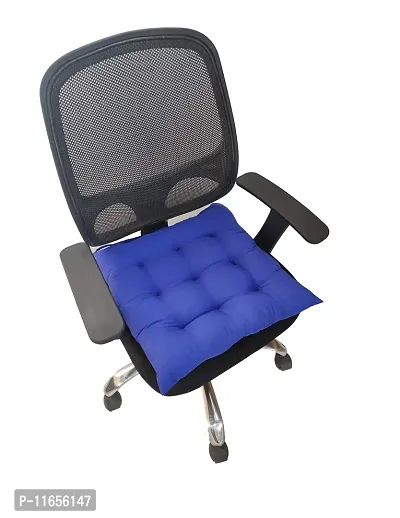 PUM PUM Chair Cushion/Pad Soft Thicken for Office,Home or Car Sitting 14"" x 14"" (Navy Blue & Grey,Pack of 2)-thumb3