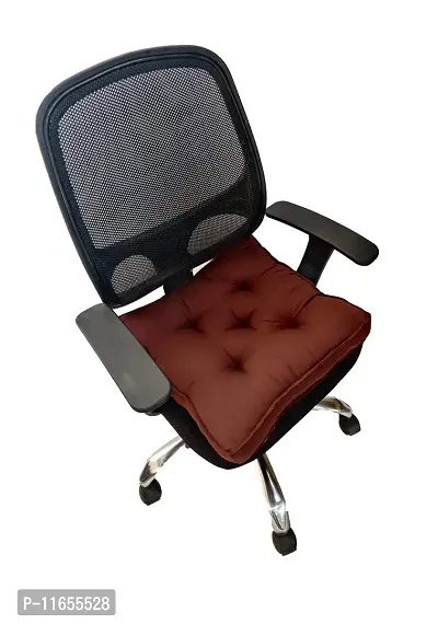 PUM PUM Chair Cushion/Pad Soft Thicken for Office,Home or Car Sitting 14"" x 14"" (Maroon & Brown,Pack of 2)-thumb2