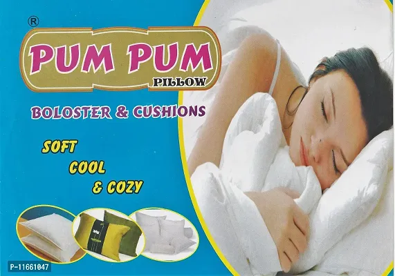 PumPum Luxurious 2 Piece Cotton Pillow Cover Set - 45cm x 69cm,(White)-thumb3