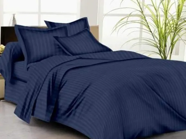 PumPum Home Linen 100% Cotton Premium Stripes Single Bedsheet with 1 Pillow Cover (90*60 Inch)