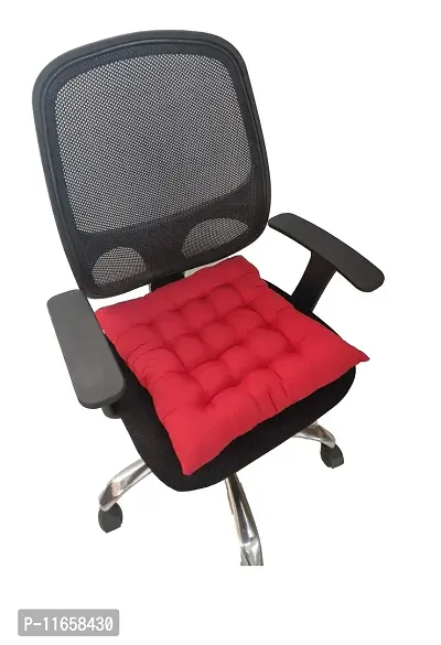 PUM PUM Chair Cushion/Pad Soft Thicken for Office,Home or Car Sitting 14"" x 14"" (Maroon & Grey,Pack of 2)-thumb2