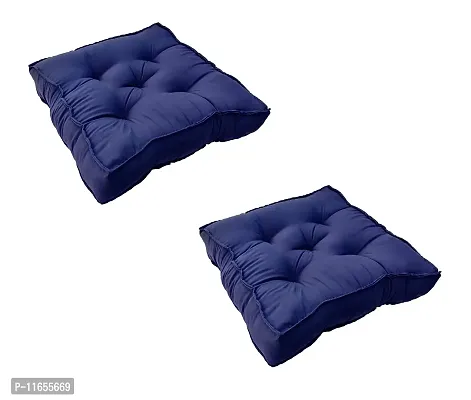 PUM PUM Chair Cushion/Pad Soft Thicken for Office,Home or Car Sitting 14"" x 14"" (Navy Blue,Pack of 2)