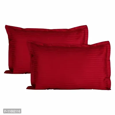 PumPum Luxurious 2 Piece Cotton Pillow Cover Set - 45cm x 69cm, (Maroon)