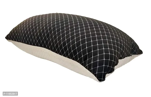 Wake it Up Microfiber Dual Tone Sleeping Pillow, 17 x 27 Inch, Black & White, 1 Piece-thumb0