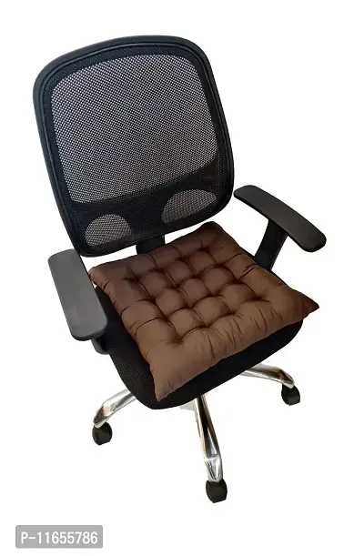 PUM PUM Chair Cushion/Pad Soft Thicken for Office,Home or Car Sitting 14"" x 14"" (Maroon & Brown,Pack of 2)-thumb2