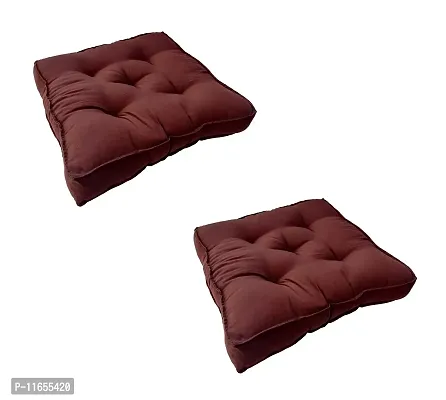 PUM PUM Chair Cushion/Pad Soft Thicken for Office,Home or Car Sitting 14"" x 14"" (Brown,Pack of 2)-thumb0