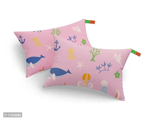 PUM PUM Kid's Soft Organic Cotton Hollow Microfiber Sea Animals Pillow Set, 12 x 18 Inch - 2 Pieces