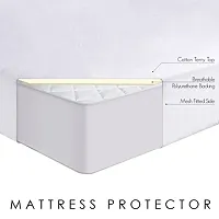 Pumpum Terry Cotton Waterproof Fitted Single Bed Size Mattress Protector ,White (78"" Inch x 36"" Inch)-thumb2