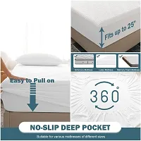 PumPum Premium Cotton Water Resistant Mattress Protector -White (72""x72"") King Size-thumb2
