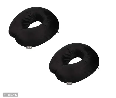 PumPum Neck Travel Pillow,Black (Pack of 2)