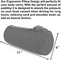 PumPum Car Headrest Pillow, Travel Neck Support Cushion for Pain, and Cervical Support with Adjustable Straps for Car Seat, Home and Office ,Grey-thumb1