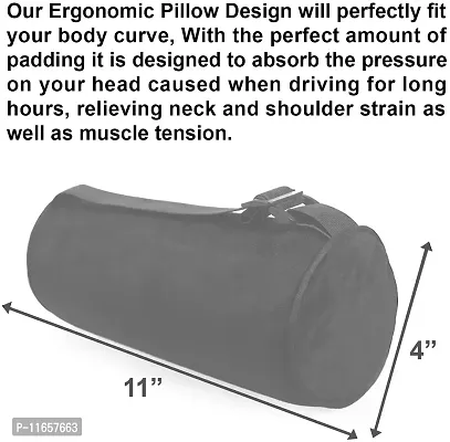 PumPum Car Headrest Pillow, Travel Neck Support Cushion for Pain, and Cervical Support with Adjustable Straps for Car Seat, Home and Office ,Grey-thumb2