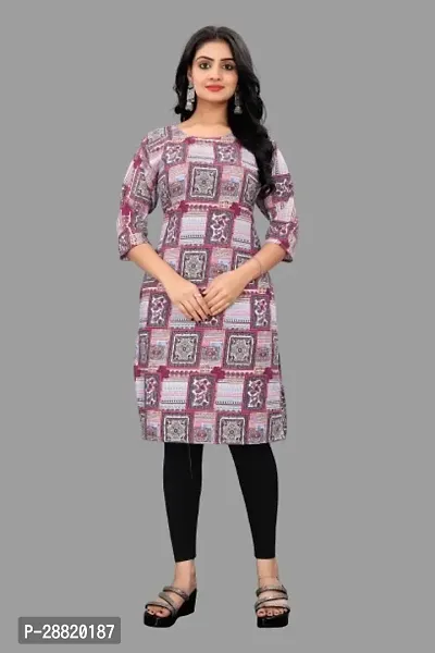 Stylish Multicoloured Crepe Kurta For Women-thumb0