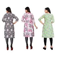 Combo of 3 Women daily basis Printed Round Neck Kurti-thumb1