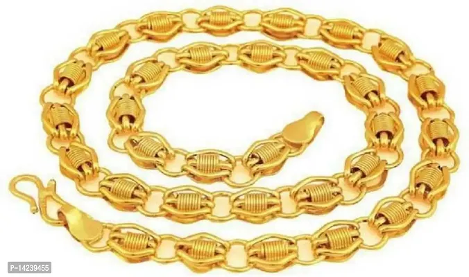 Gold-plated Plated Brass Chain (20 Inch)Water And Sweat Proof Jawellery