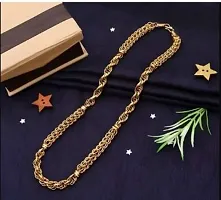 1 Gram Gold plated Chain For Boys and Man Alloy, Stainless Steel Chain Gold-plated Plated Alloy Chain (20 Inch)Water And Sweat Proof Jawellery-thumb2