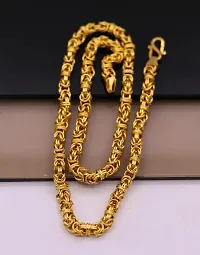 Designer  Gold plated Lotus Chain  Gold-plated Plated Brass Chain (20 Inch)Water And Sweat Proof Jawellery-thumb3