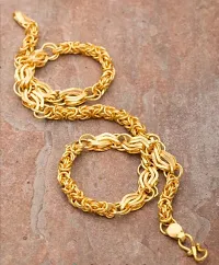 Ethnic Traditional One Gram Gold Glorious Long Chain  Short Daily Wear (20 Inch)Water And Sweat Proof Jawellery-thumb1