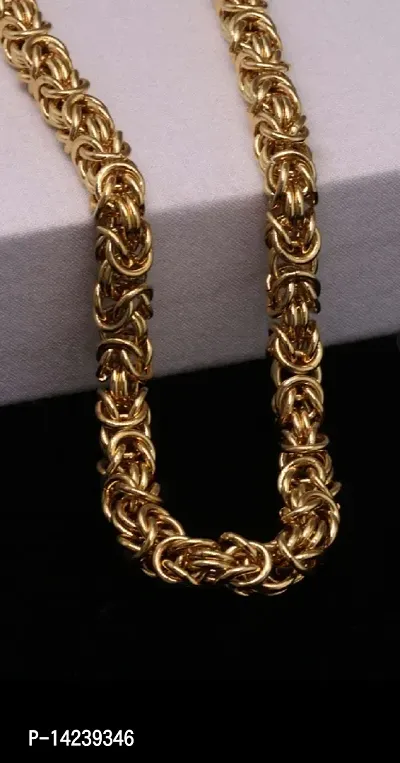 One Gram Gold Plated Brass Chain  for men Gold-plated Plated Brass Chain (20 Inch)Water And Sweat Proof Jawellery-thumb5
