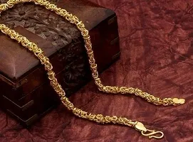 new stylish attractive Gold traditional jewellery  short Gold-plated Plated Brass Chain(20 Inch)Water And Sweat Proof Jawellery-thumb1