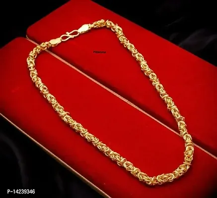 One Gram Gold Plated Brass Chain  for men Gold-plated Plated Brass Chain (20 Inch)Water And Sweat Proof Jawellery-thumb4