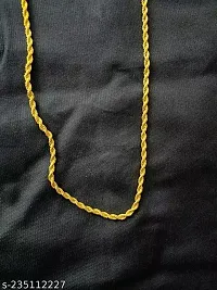 Gold plated 1 Gram  Chain For Boys and Man Gold-plated Alloy Chain (23 Inch)Water And Sweat Proof Jawellery-thumb2