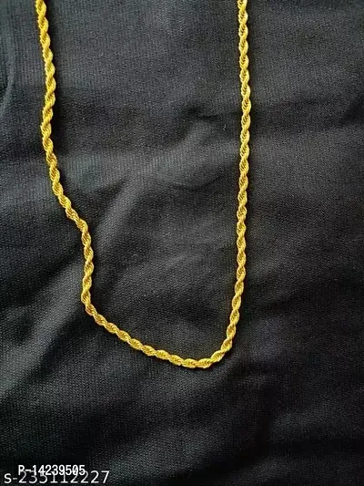 Gold plated 1 Gram  Chain For Boys and Man Gold-plated Alloy Chain (23 Inch)Water And Sweat Proof Jawellery-thumb3